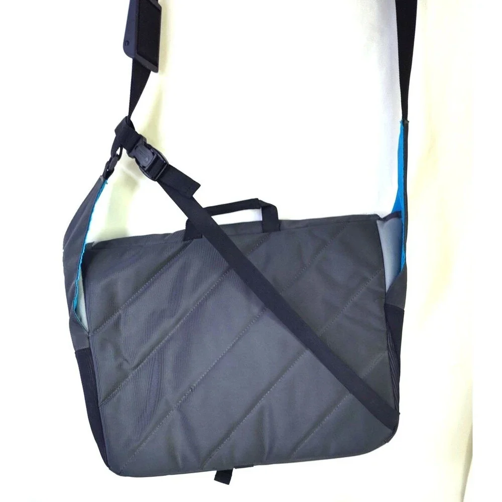 Bondka Cross Body Travel Messenger Bag Laptop & Tablet Padded Black Blue
